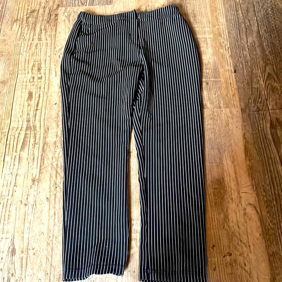Ardene XL black dress pants white stripped comfort fit - Picture 1 of 2